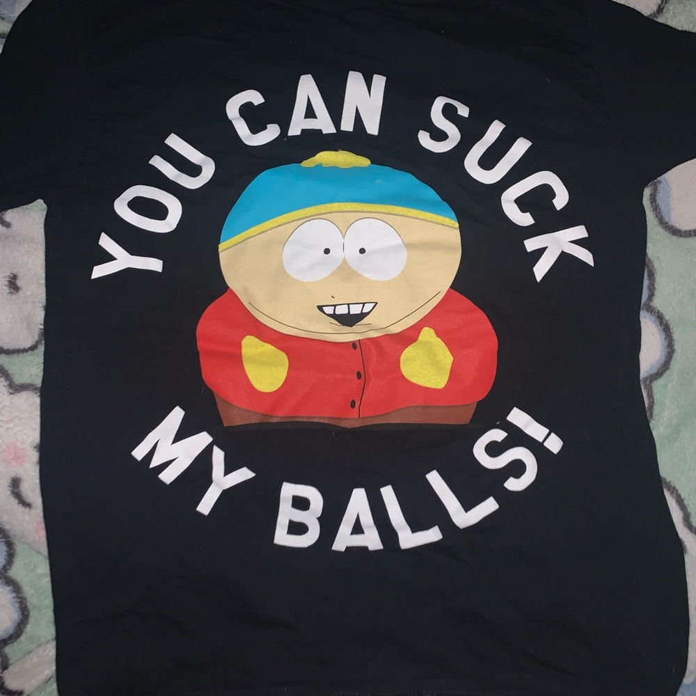 Spencer's Black Graphic Tee with Cartoon Print